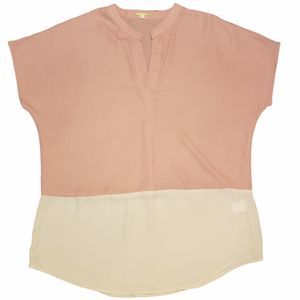 Gianni Bini blush and cream colorblock blouse